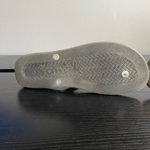 Sanuk Gray & Silver Thong Flip Flops, 10 - Picture 13 of 14